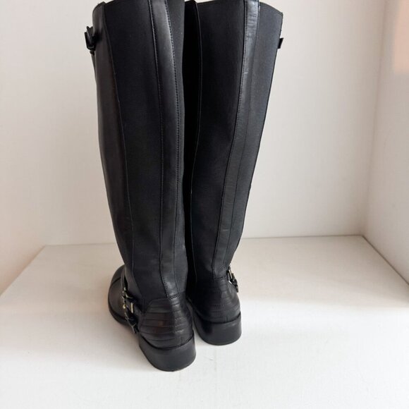 Jessica Simpson Wide Calf Black Leather Boots 11 - Picture 4 of 11